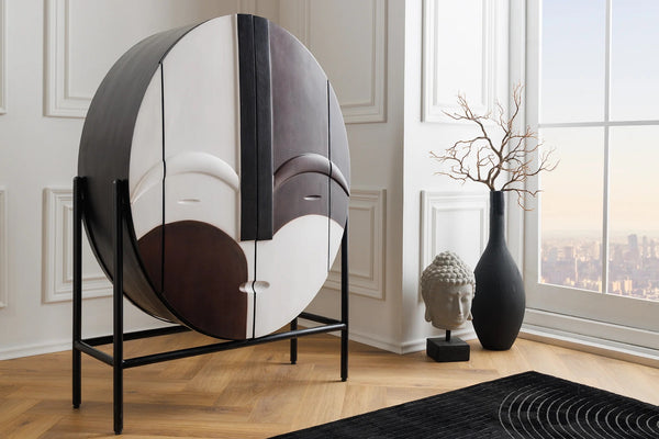 Cabinet Voodoo 120cm Mango Wood Brown Black White