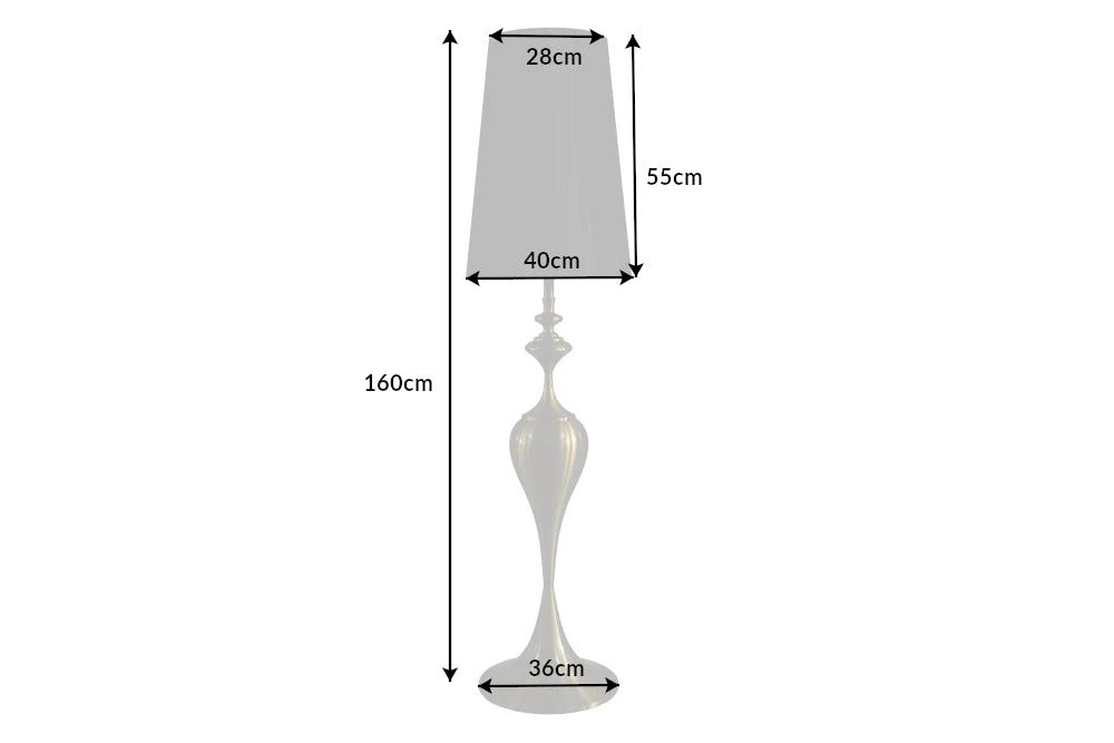 Floor Lamp Lucie 160cm Metal Gold Shade Black