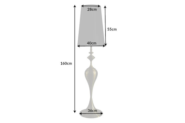 Floor Lamp Lucie 160cm Metal Gold Shade Black