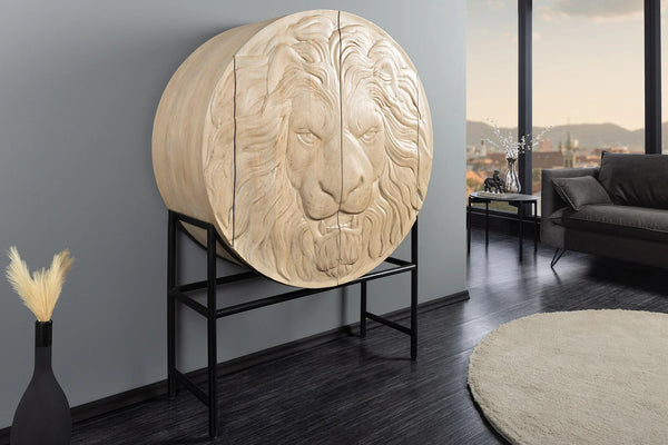 Cabinet Lion 140cm Mango Wood White