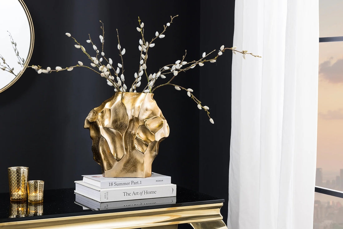Decorative Vase Flux 25cm Metal Gold