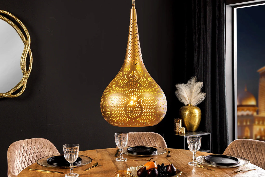 Hanging Lamp Orient Living 49cm Metal Gold