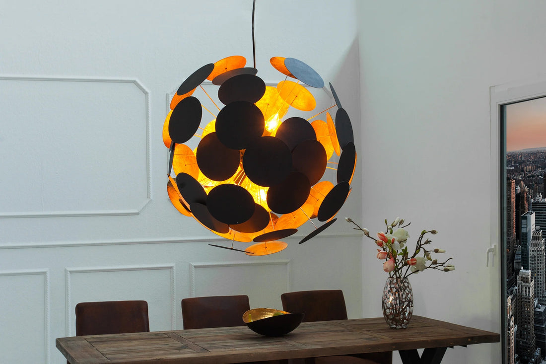 Hanging Lamp Eon 70cm Metal Black Gold