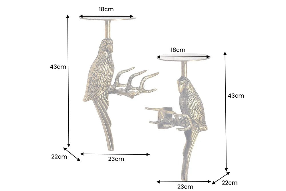 Set Of 2 Coatracks Wildlife Birds 43cm Metal Antique Gold