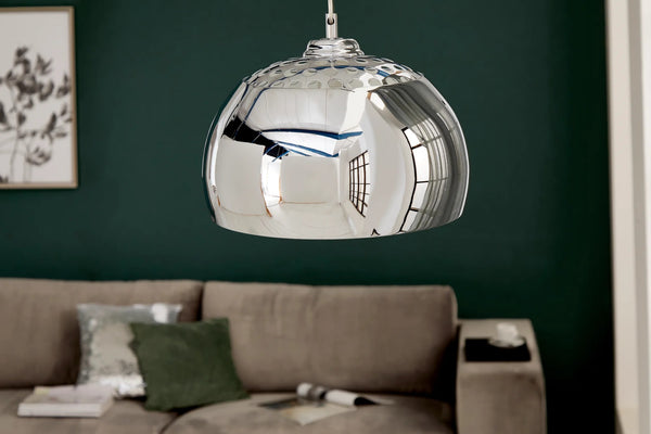 Hanging Lamp Chrome Ball 32cm Metal Silver