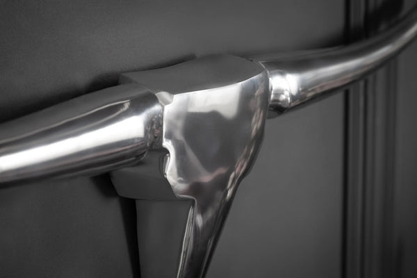 Decorative Bull Horns Texas 100cm Metal Chrome
