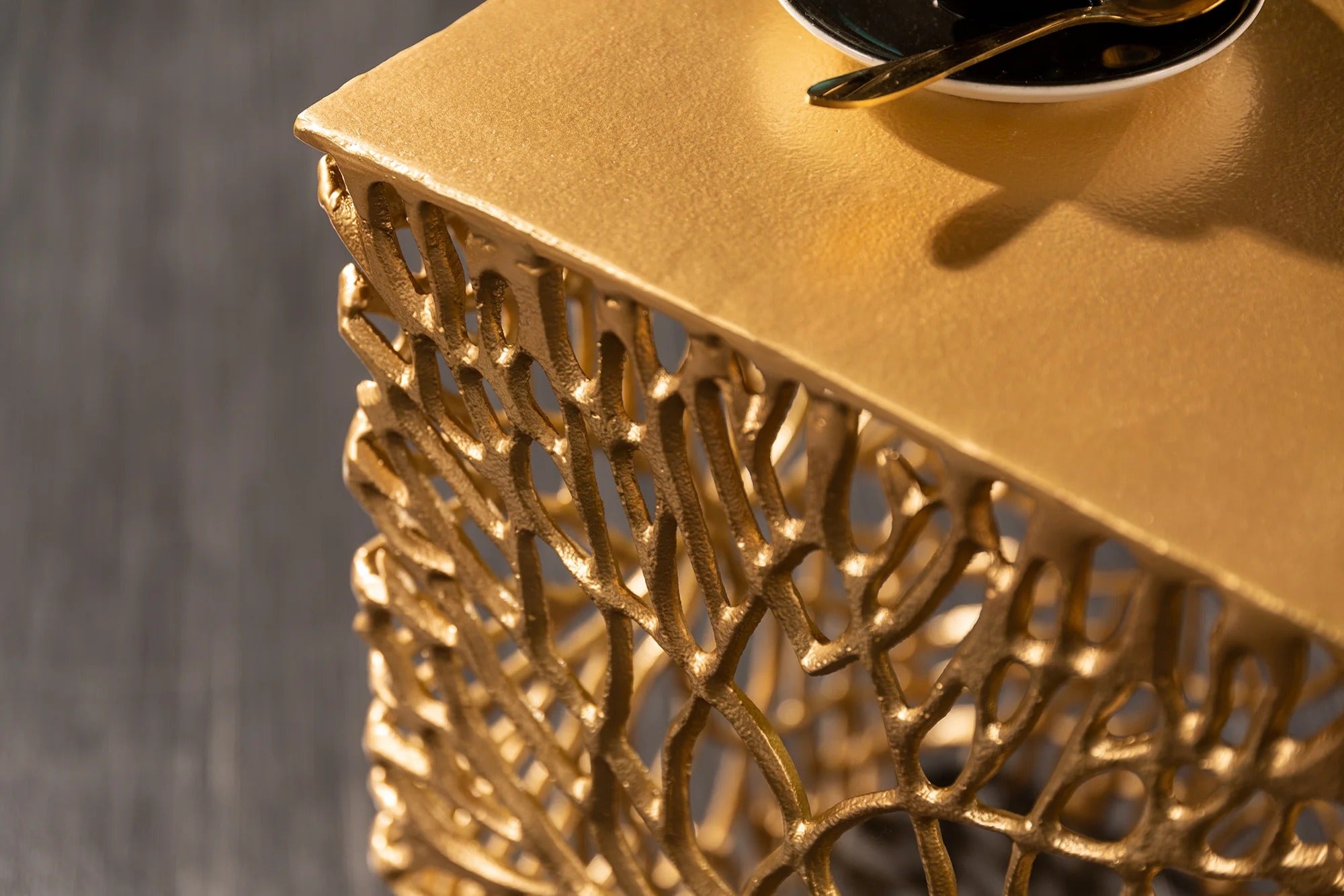 Set Of 2 Side Tables Ambrosia 40cm/45cm Metal Gold