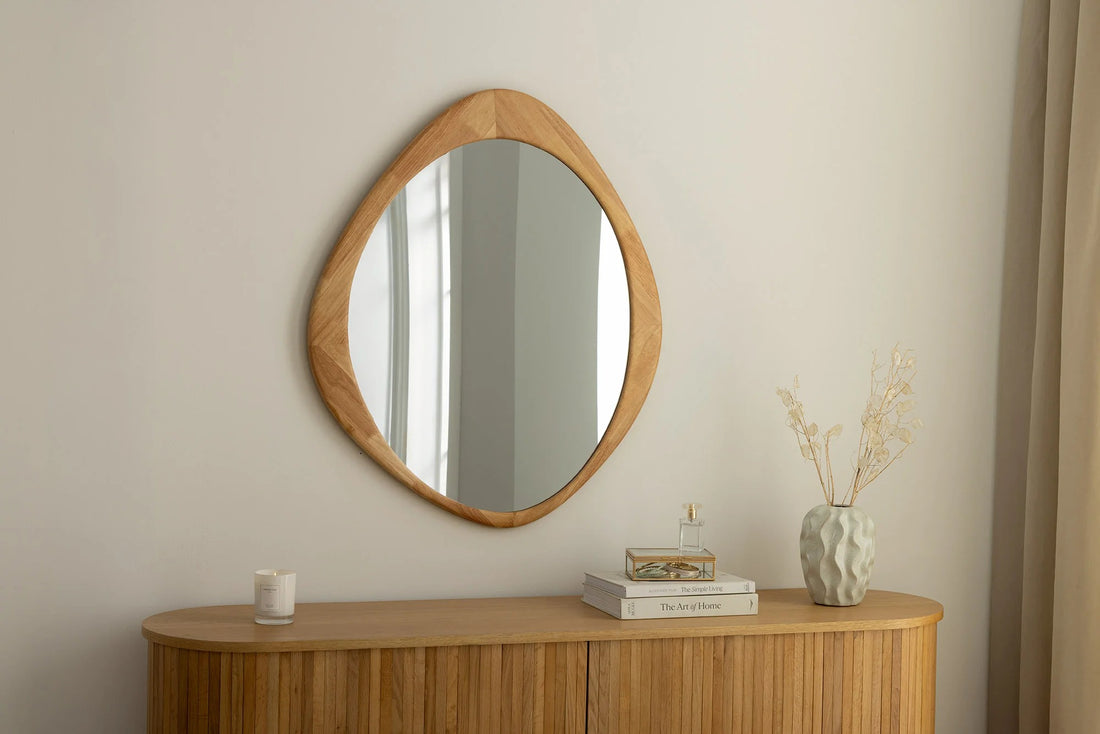 Wall Mirror Organic 89cm Oak Look