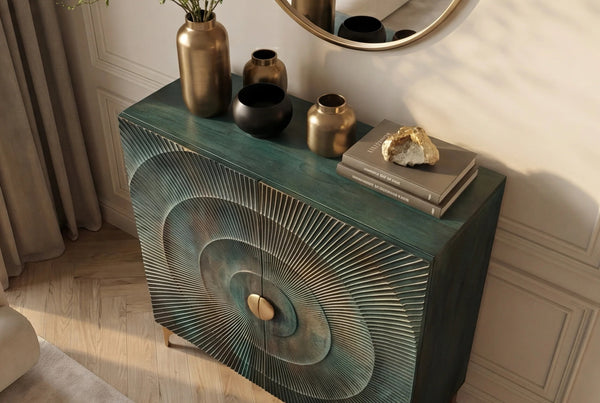 Cabinet Golden Eye 120cm Mango Wood Turquoise