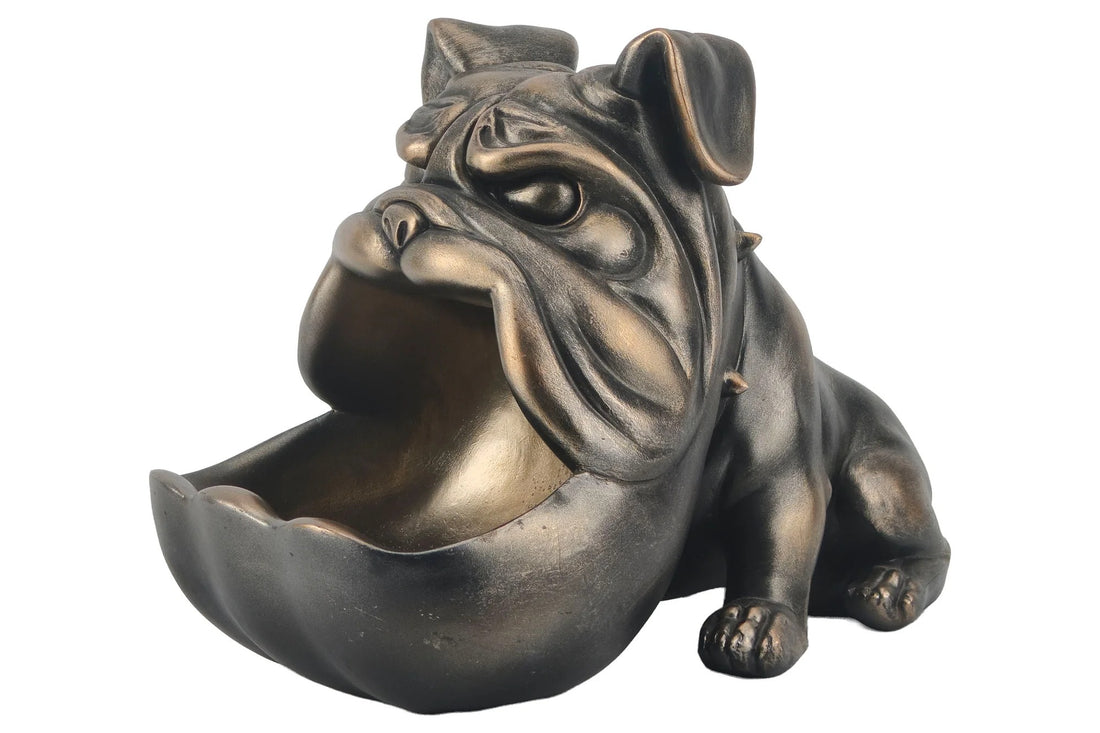 Decoration Sculpture Bulldog 29cm Polyresin Bronze