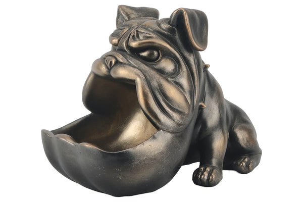 Decoration Sculpture Bulldog 29cm Polyresin Bronze