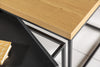 Set Of 3 Nesting Coffee Tables Loft 50cm/50cm/120cm Oak Look