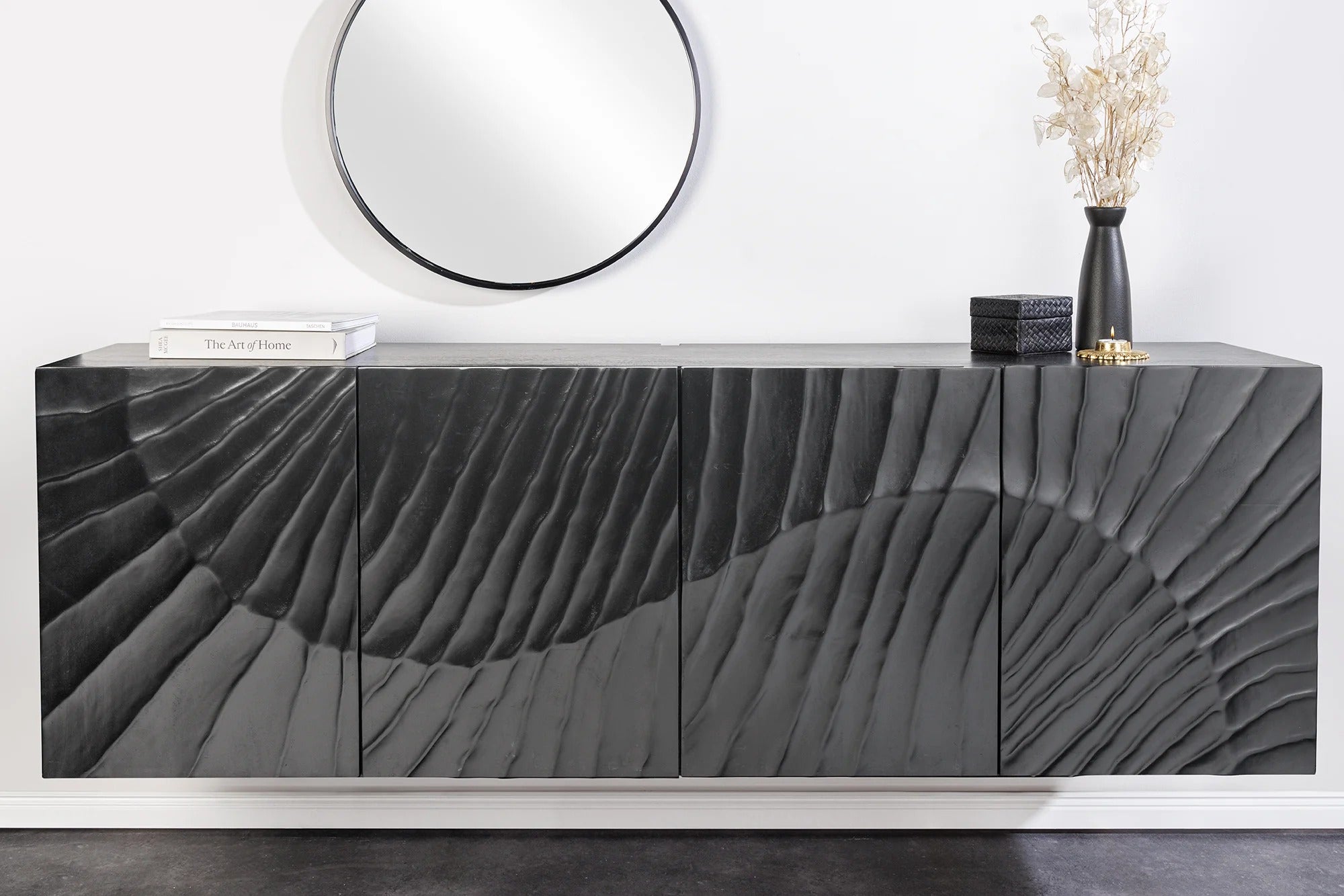 Floating Sideboard Fossil 177cm Mango Wood Black
