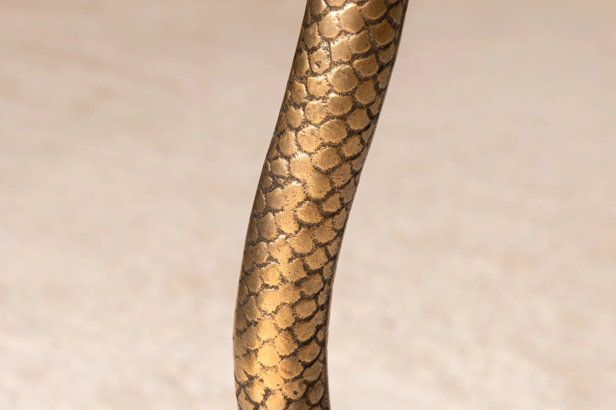 Round Side Table Wildlife Snake 62cm Glass Metal Copper