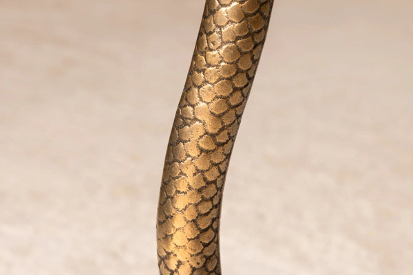 Round Side Table Wildlife Snake 62cm Glass Metal Copper