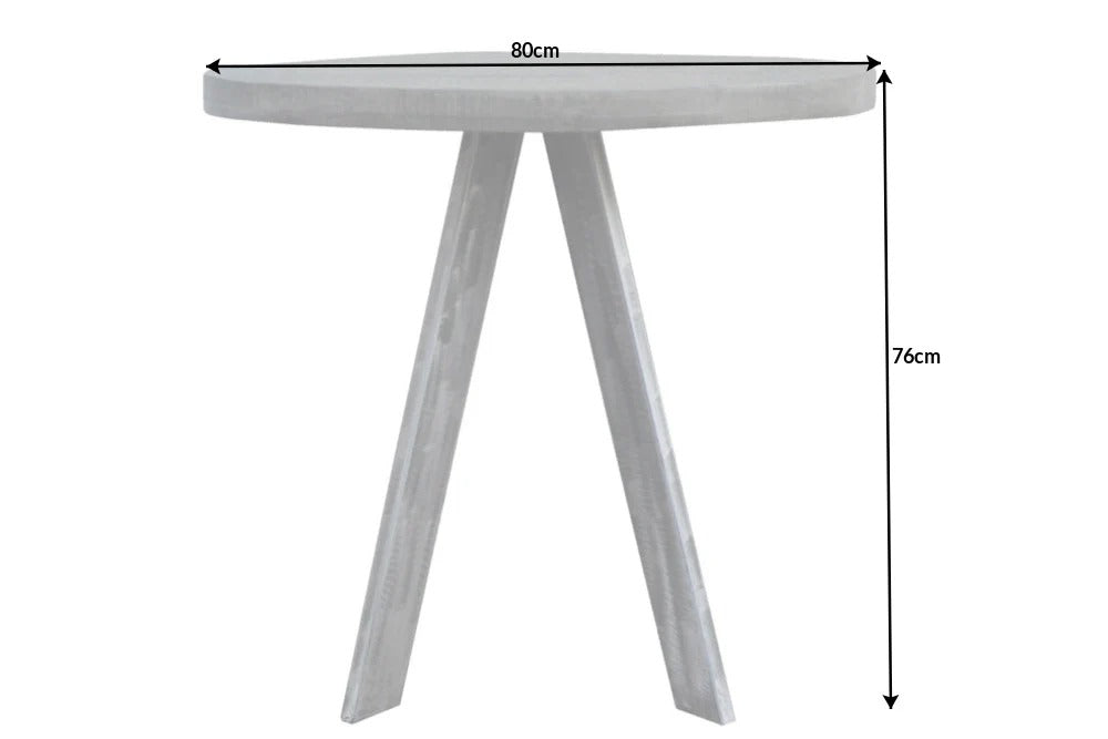 Round Dining Table Blacksmith 80cm Mango Wood Grey