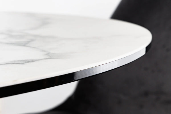 Round Dining Table Horizon 120cm Ceramic White Marble