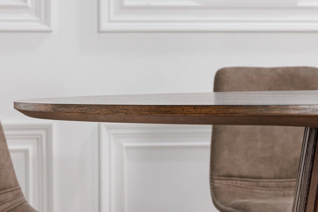 Round Dining Table Yoko 140cm Oak Wood Brown