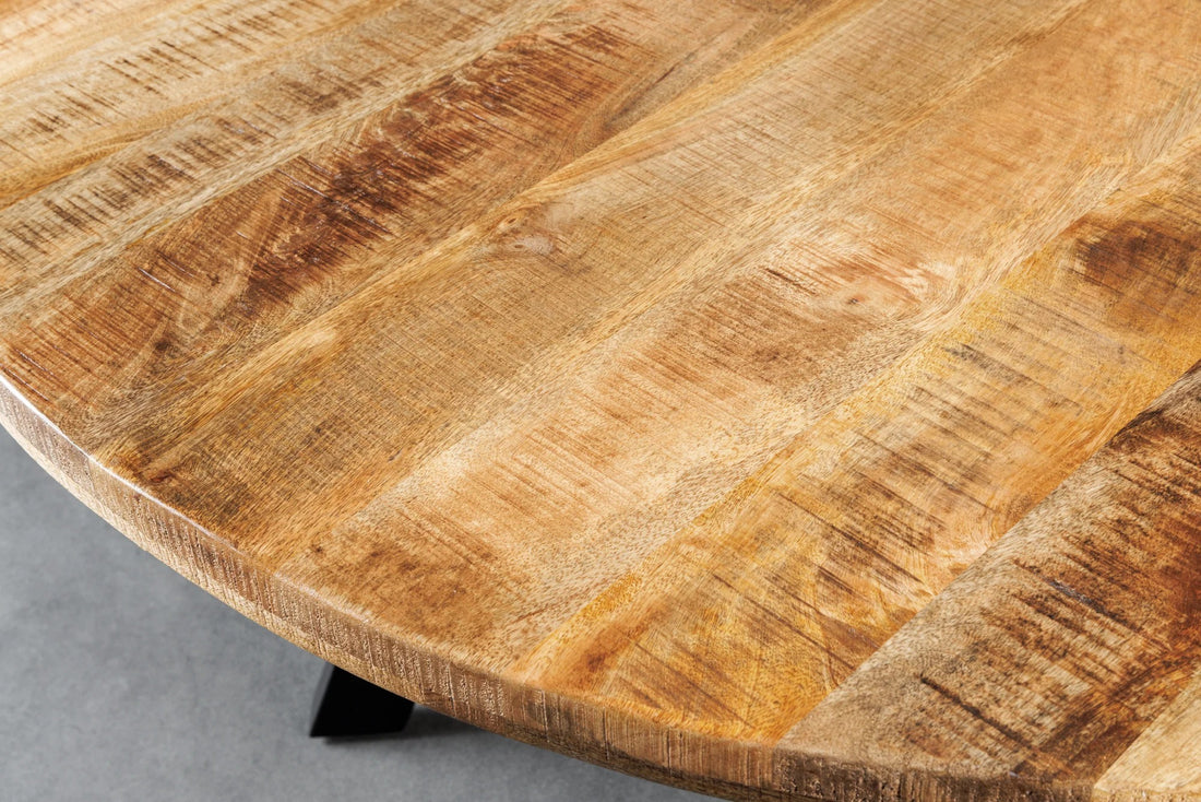 Round Dining Table Blacksmith 145cm Mango Wood Natural