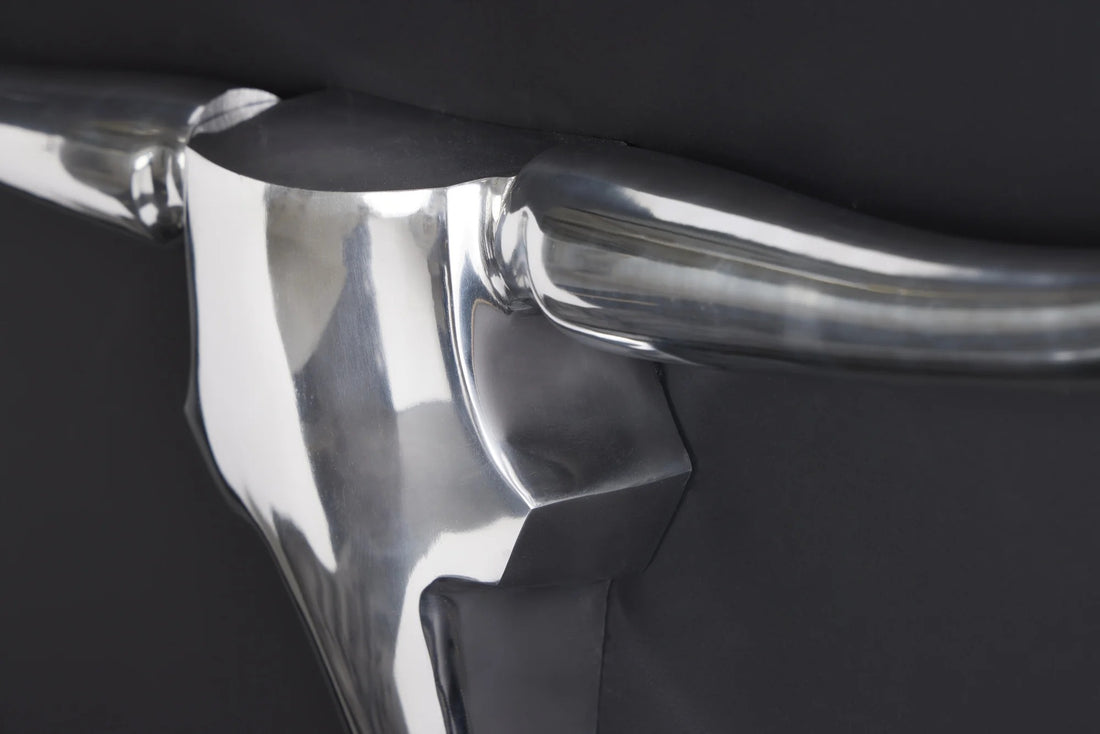 Decorative Bull Horns Texas 120cm Metal Chrome