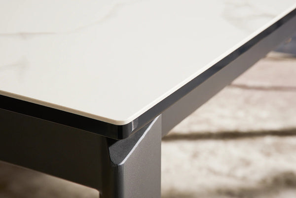 Dining Table Explorer 180-240cm Ceramic White Marble Look
