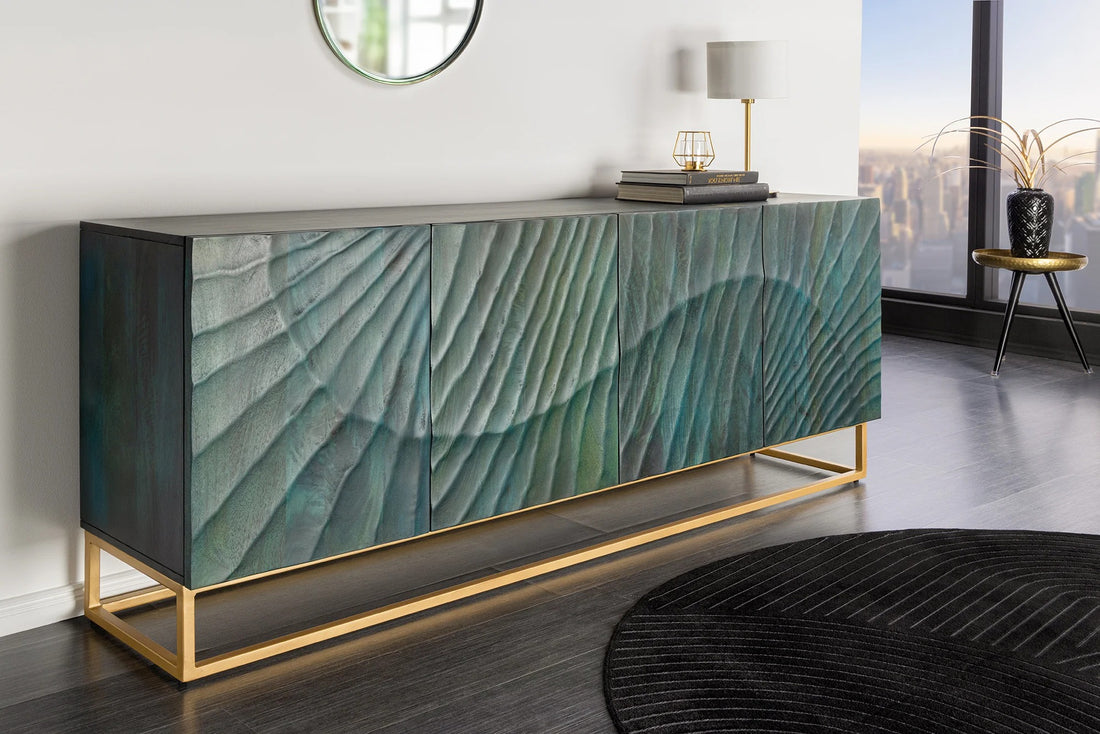 Sideboard Fossil 177cm Mango Wood Turquoise