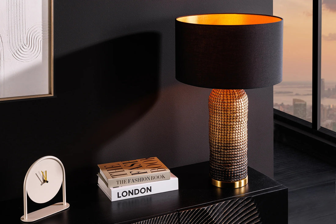 Table Lamp Zea 61cm Seagrass Natural Black Shade