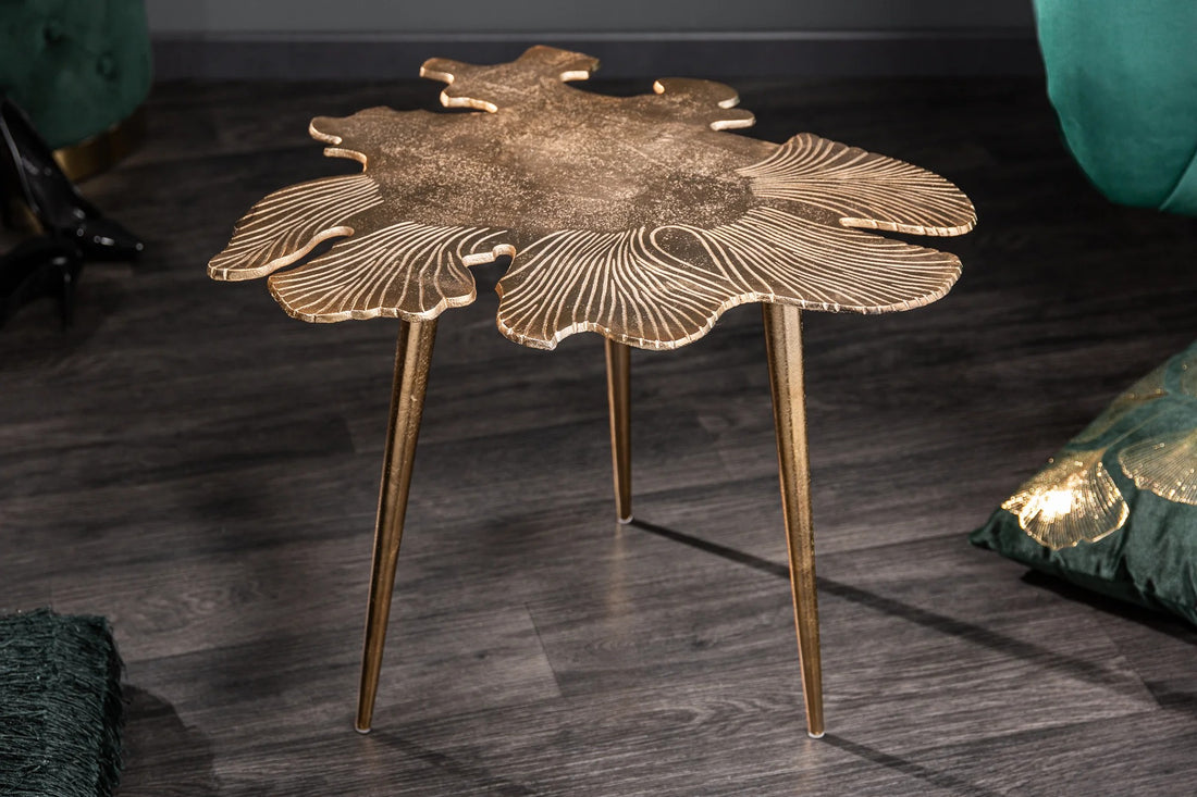 Side Table Blossom 42cm Metal Gold
