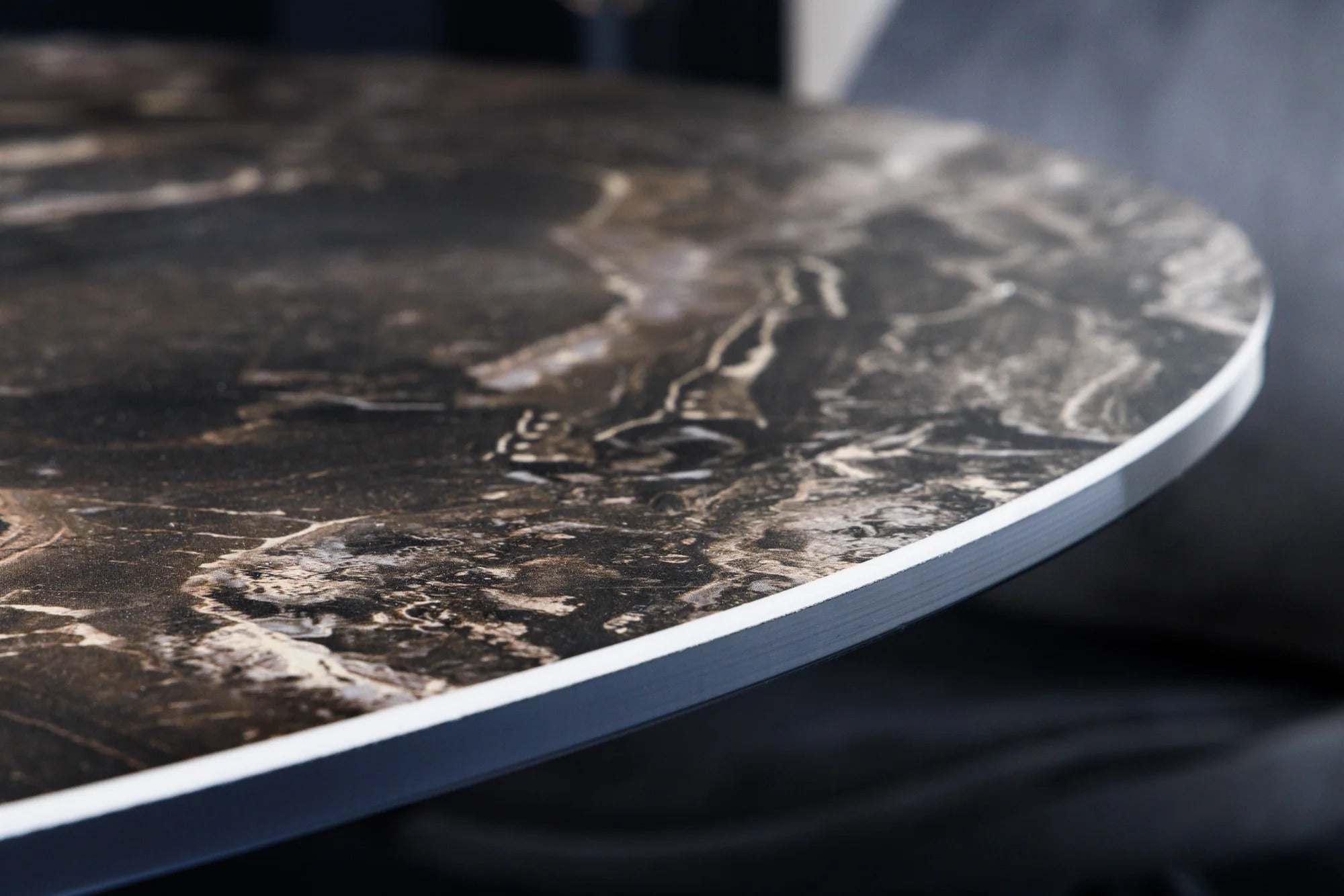 Round Dining Table Horizon 120cm Ceramic Natural Stone Taupe