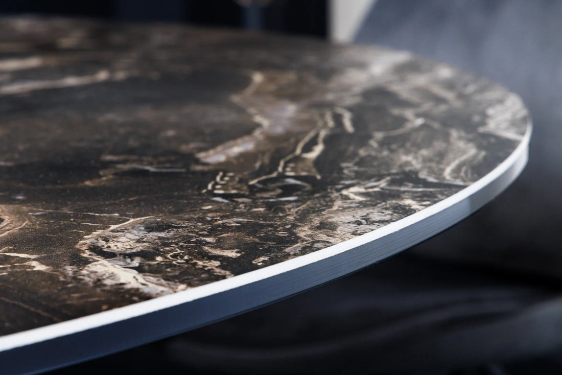 Round Dining Table Horizon 120cm Ceramic Natural Stone Taupe