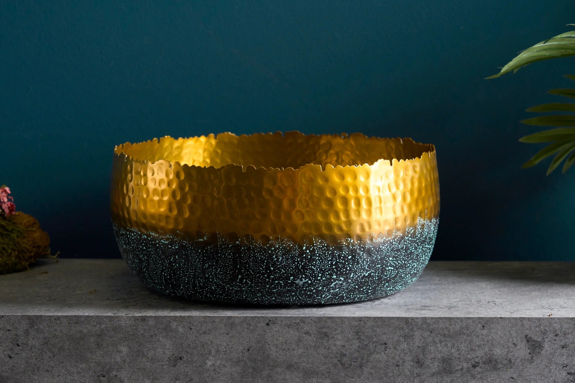 Flower Pot Orient 31cm Metal Gold