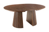 Round Extendable Dining Table Yoko 120-160-200cm Oak Wood Brown