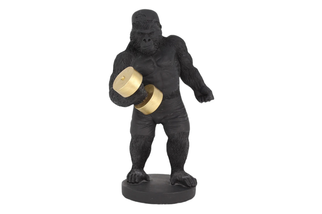 Decoration Figure King Ape 29cm Polyresin Black