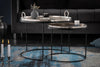 Set Of 2 Round Side Tables Elements Orient 39cm/45cm Metal Silver