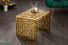 Set Of 2 Nesting Coffee Tables Abstract 39cm/50cm Metal Gold