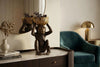 Decoration Figure Monkey 48cm Polyresin Black Gold
