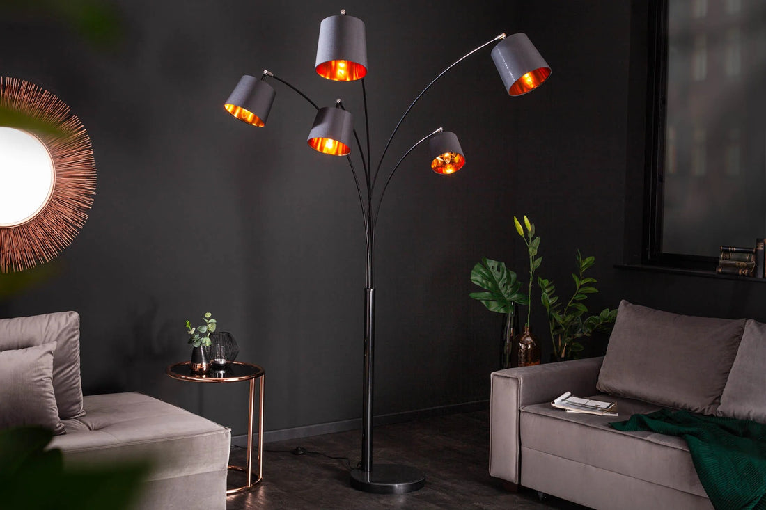 Floor Lamp Levels 205cm Metal Black