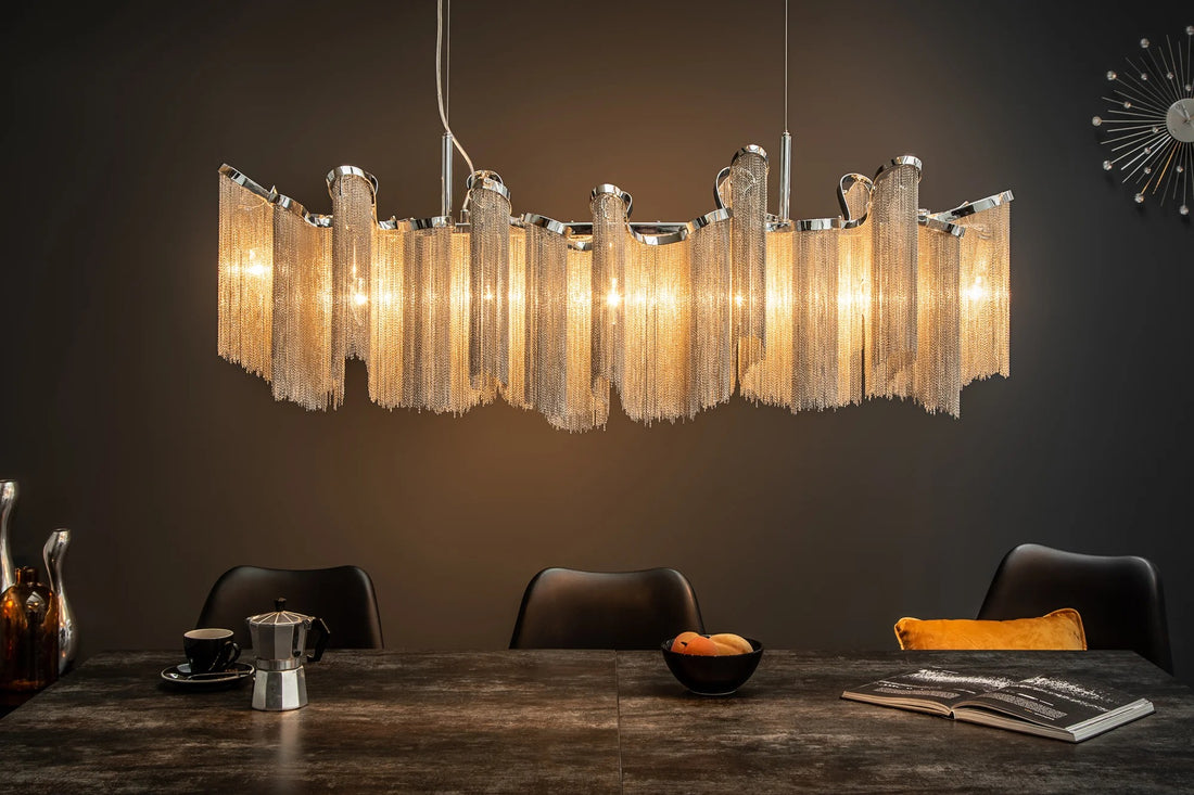 Hanging Lamp Elegance 118cm Metal Silver