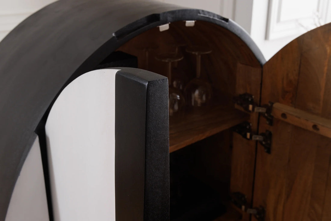 Cabinet Voodoo 120cm Mango Wood Brown Black White