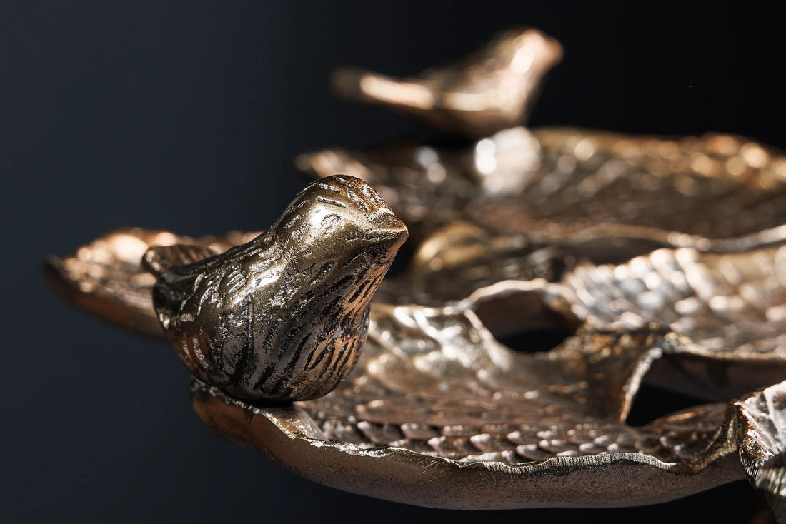 Side Table Birds 62cm Metal Brass