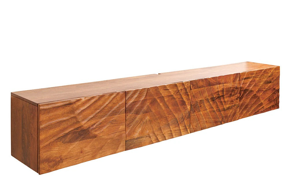 Floating TV Stand Fossil 200cm Mango Wood Brown