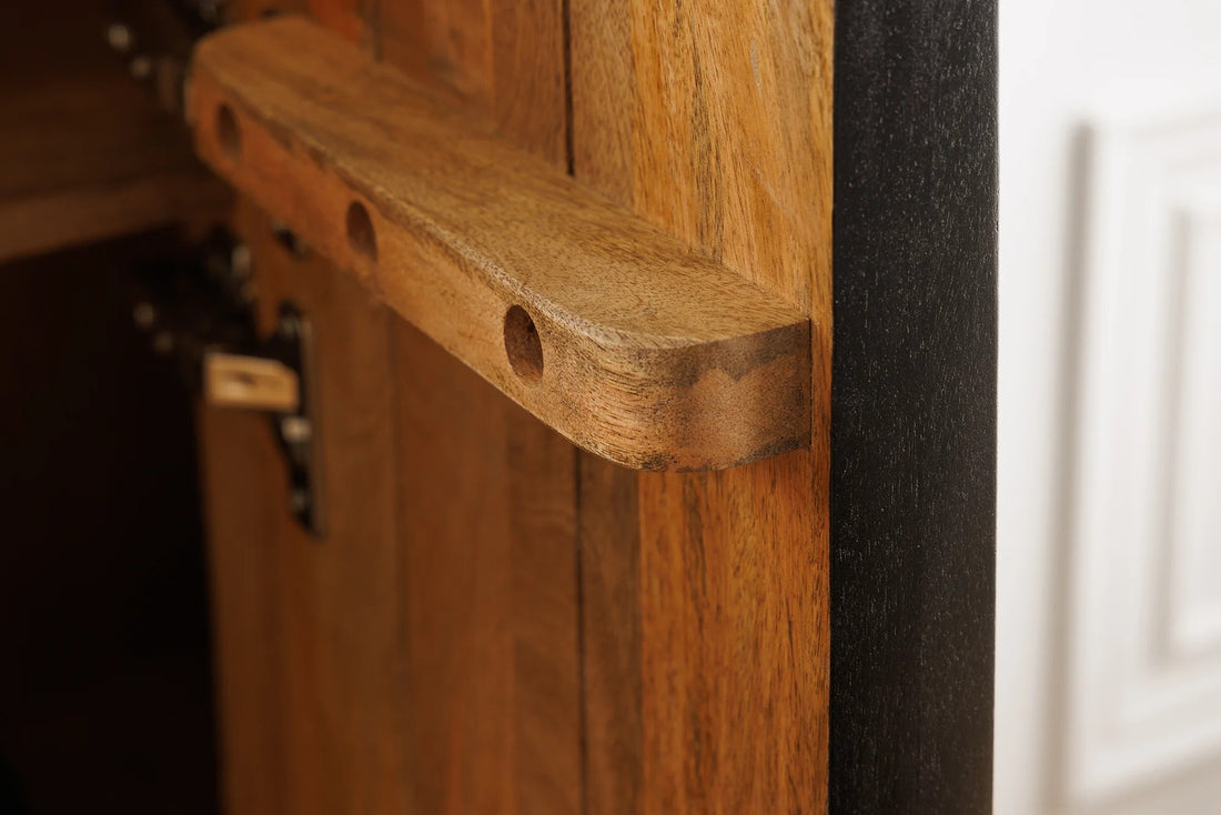 Cabinet Voodoo 120cm Mango Wood Brown Black White