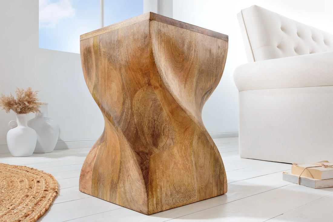 Side Table Twist 45cm Mango Wood Natural