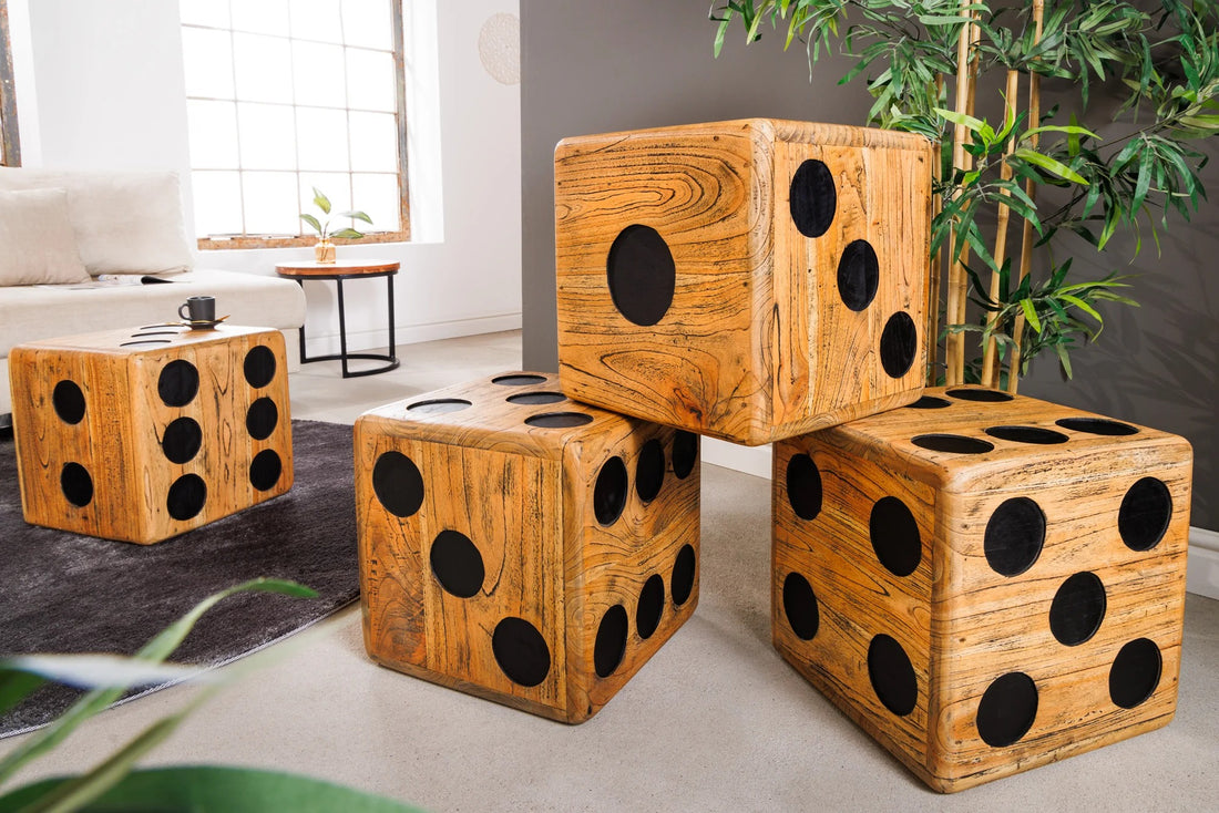 Side Table Cube 41cm Mindi Wood Natural
