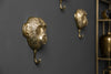Set Of Three Coat Hooks Three Apes 25cm Metal Gold
