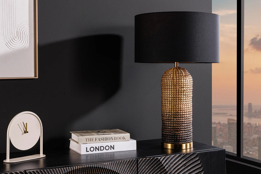 Table Lamp Zea 61cm Seagrass Natural Black Shade