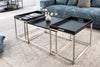 Set Of Three Nesting Coffee Tables Elements 60cm/60cm/75cm Black With Tray