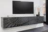 Floating TV Stand Fossil 200cm Mango Wood Black