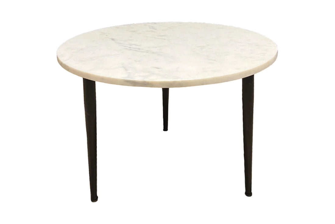 Set Of Two Coffee Tables Adlon 50cm/110cm Acacia Wood Natural Marble White