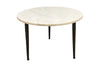 Set Of Two Coffee Tables Adlon 50cm/110cm Acacia Wood Natural Marble White